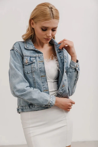 Heirloom Bridal Destiny Denim Jacket #0 default frontface vertical thumbnail