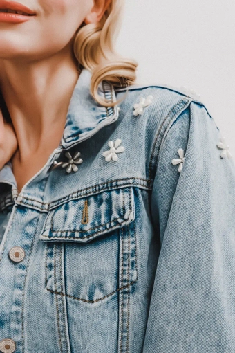 Heirloom Bridal Flora Denim Jacket #2 frontface vertical cropped thumbnail