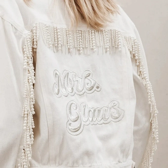 Heirloom Bridal Pearl Fringe Jacket #2 backface vertical cropped thumbnail