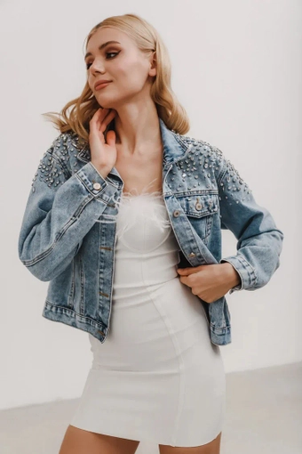 Heirloom Bridal Royal Denim Jacket #0 default frontface vertical thumbnail