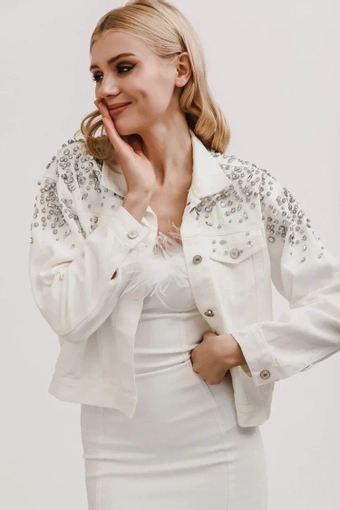 Heirloom Bridal Royal Denim Jacket #1 frontface vertical thumbnail