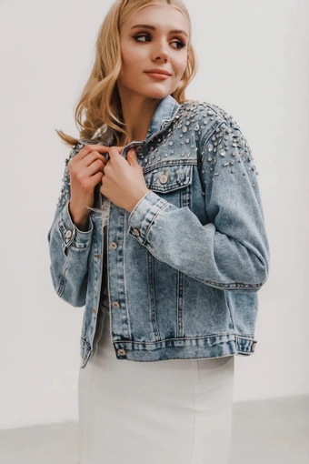 Heirloom Bridal Royal Denim Jacket #2 frontface vertical thumbnail