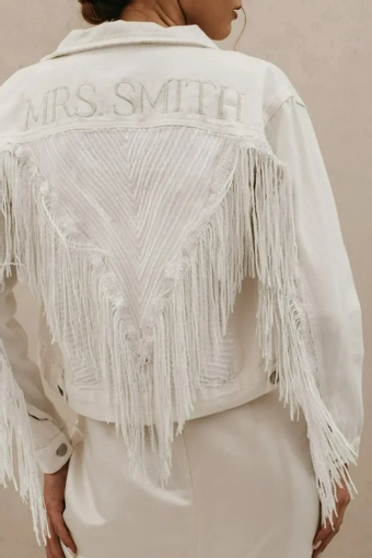 Heirloom Bridal Sequin Fringe Jacket #5 default backface vertical thumbnail
