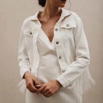 Heirloom Bridal Sequin Fringe Jacket #1 frontface vertical thumbnail