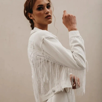 Heirloom Bridal Sequin Fringe Jacket #6 vertical cropped thumbnail