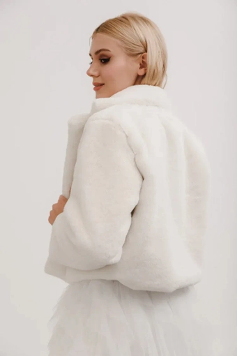 Heirloom Bridal Storm Faux Fur Jacket #6 default backface vertical thumbnail