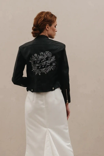 Heirloom Bridal Til Death Botanical Leather Jacket #2 default backface vertical thumbnail
