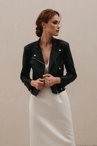 Heirloom Bridal Til Death Botanical Leather Jacket #0 default frontface vertical thumbnail