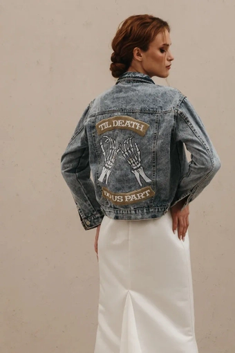 Heirloom Bridal Till Death Pinky Promise Denim Jacket #0 default backface vertical thumbnail