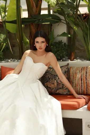 Jana Ann Couture Style #Celestine (classic jacquard gown with buttons) #4 frontface cropped thumbnail