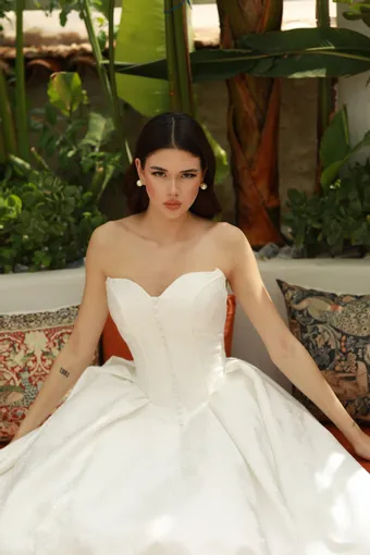 Jana Ann Couture Style #Celestine (classic jacquard gown with buttons) #0 default frontface cropped thumbnail