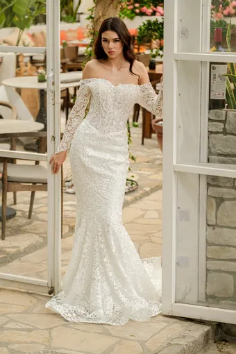 Jana Ann Couture Style #Elanora – Off-Shoulder Lace Mermaid Wedding Dress #0 default frontface vertical thumbnail