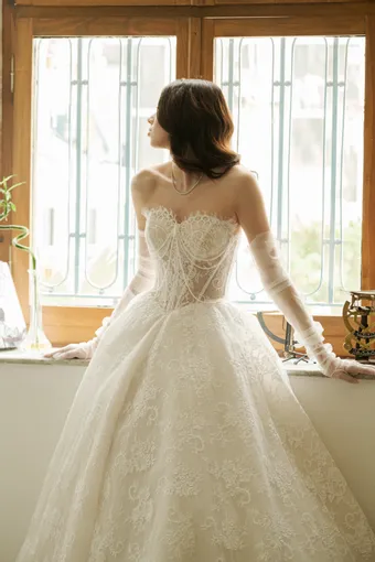 Jana Ann Couture Style #Seraphina (lace corset ballgown) #4 frontface vertical cropped thumbnail