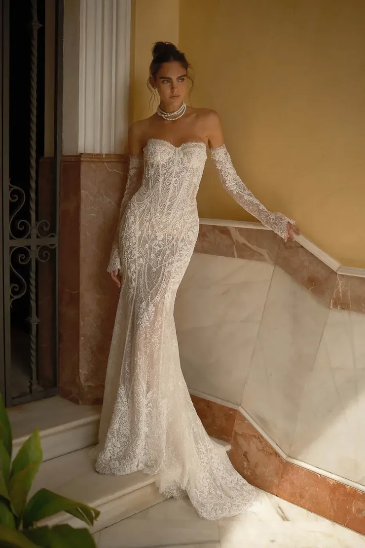 blue evening gown dress Full Length Sara Satin Gown – Stage 9 Secrets main image 0