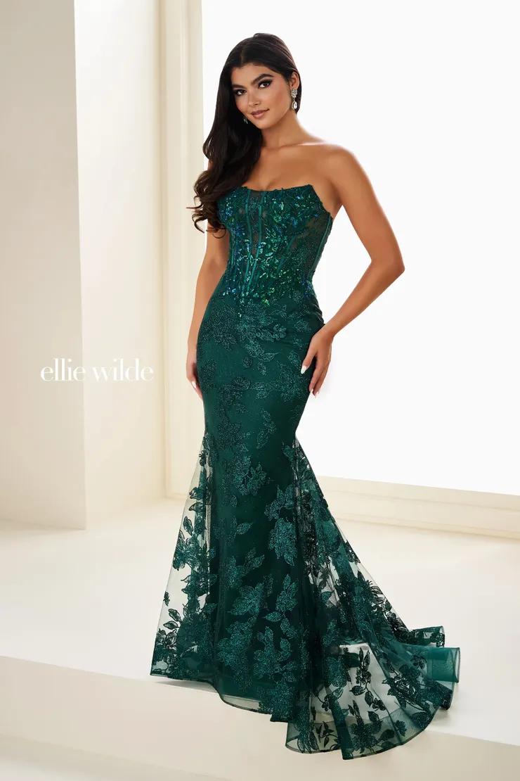 EW37083 Meet your new favorite gown: EW37083 #3 Emerald frontface vertical picture
