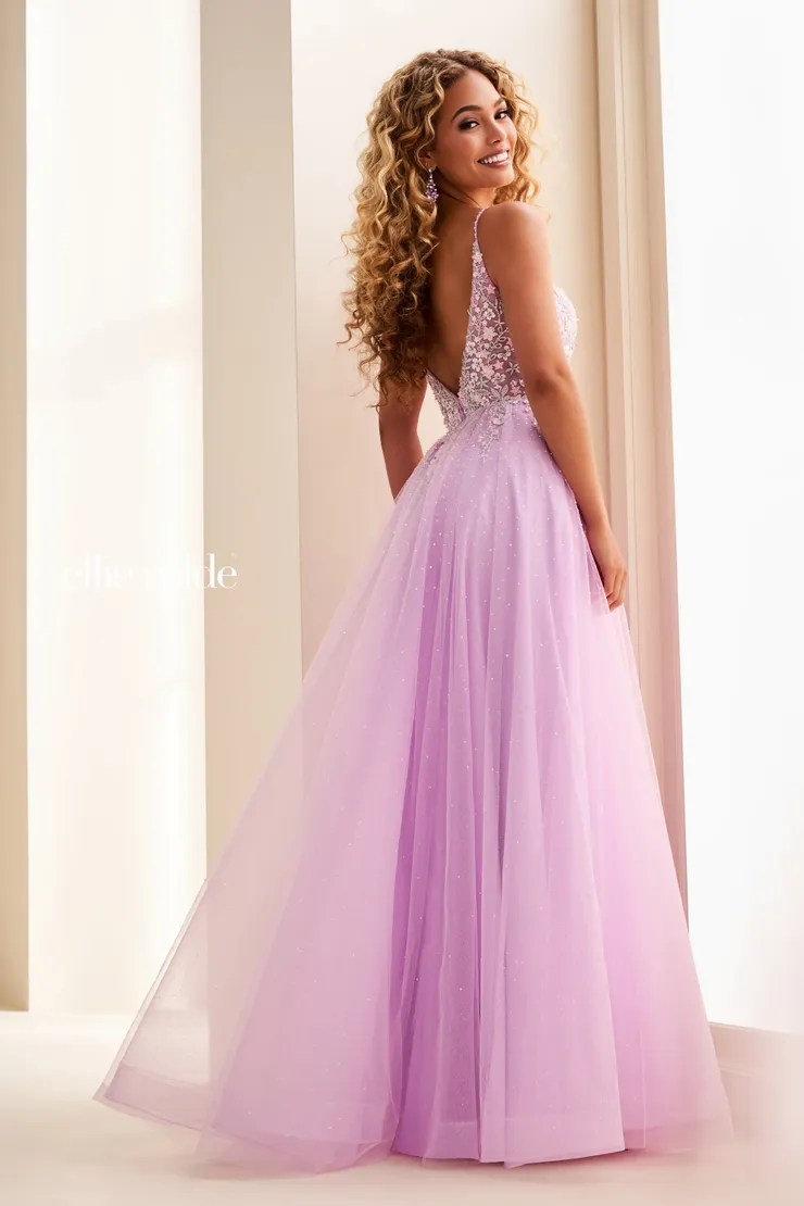 EW37096 A-Line Prom Dress w/ Pockets & Low Back #2 default Lilac backface vertical picture