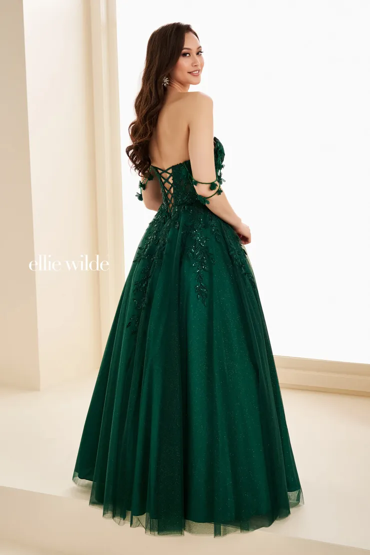 EW37208 Off-the-shoulder and oh-so dreamy #2 default Emerald backface vertical picture