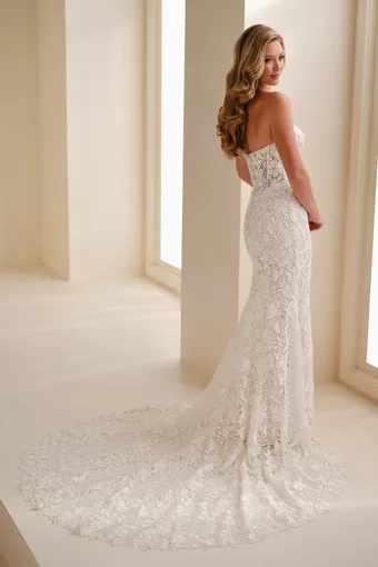 Strapless Lace Fit & Flare Wedding Dress Style No. E621 $2 default Ivory/Almond backface vertical thumbnail