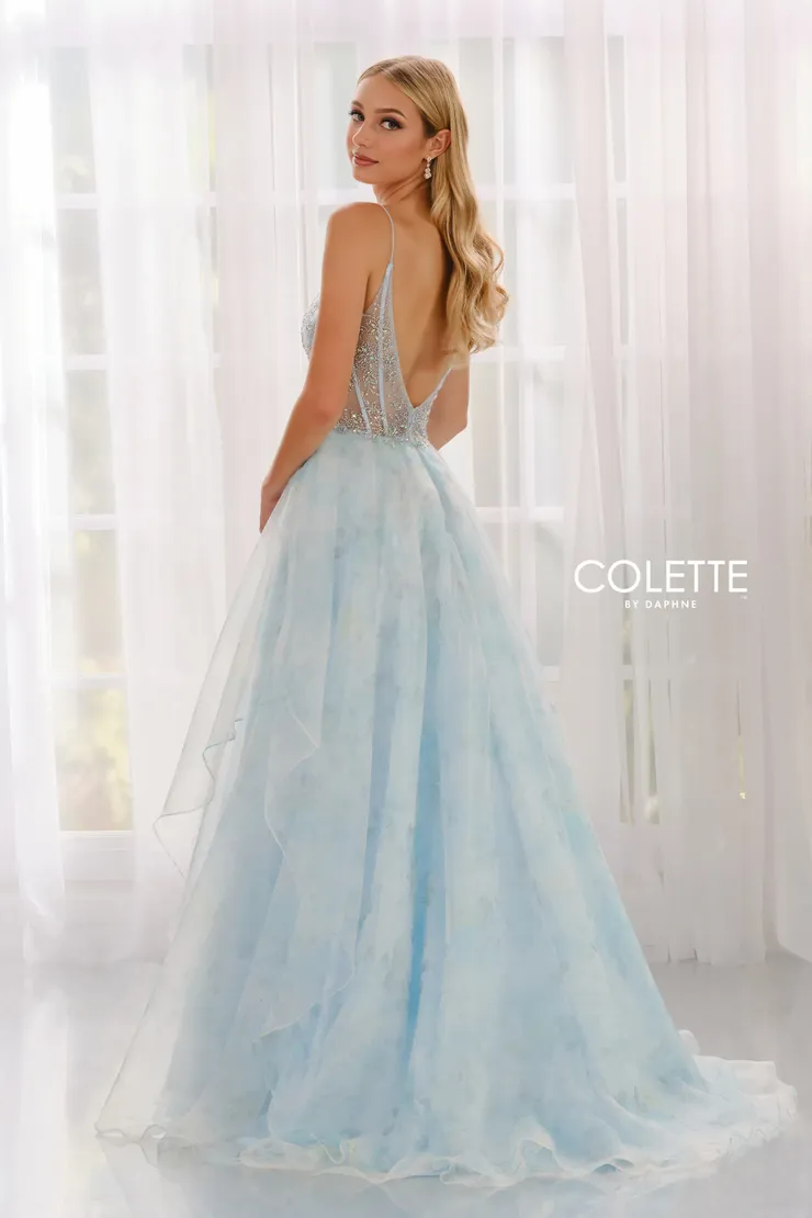 Style CL6010 Colette by Daphne #2 default Light Blue Floral backface vertical picture