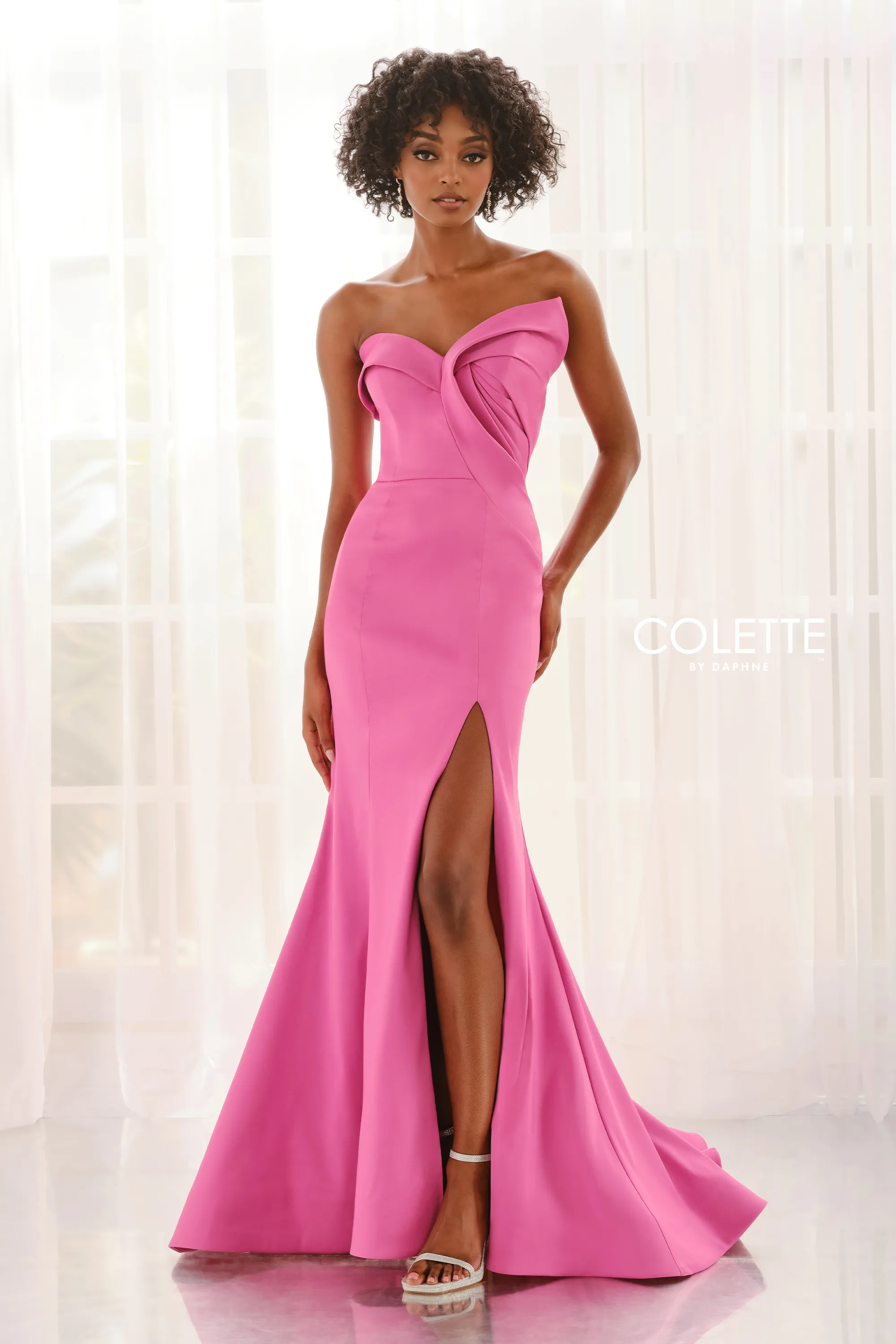 open lace back dress Portia and Scarlett Sequin Halter Prom Dress PS24172 main image 0