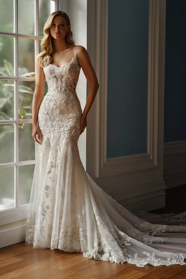 Parker Allover Lace Mermaid Wedding Dress w/ Stunning Back Cutout