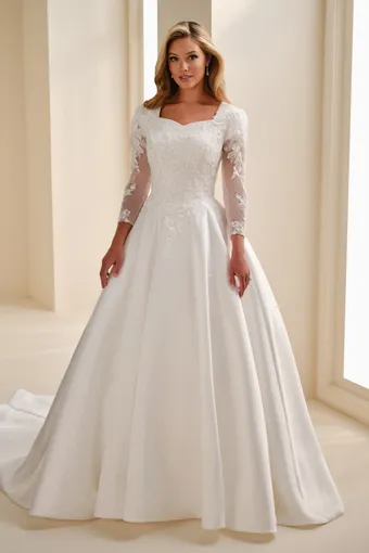 Queen Anne Lace Ball Gown w/ Beaded Detail #MOD343 $0 default frontface vertical thumbnail