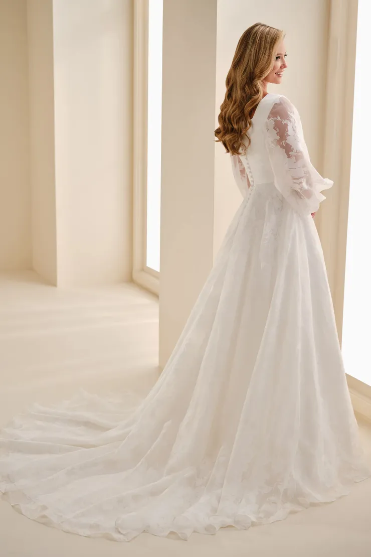 Organza Ball Gown w/ Bishop Sleeves #MOD344 #2 default backface vertical picture