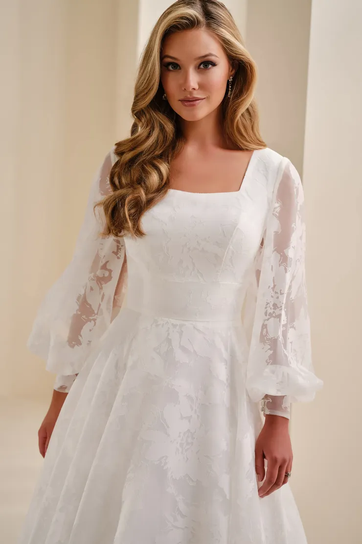 Organza Ball Gown w/ Bishop Sleeves #MOD344 #3 frontface vertical cropped picture