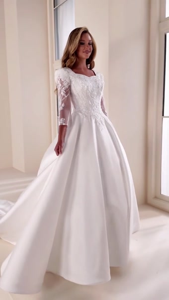 Sweetheart Lace Ball Gown w/ Beaded Detail #MOD343 $1 autoplay loop mute thumbnail