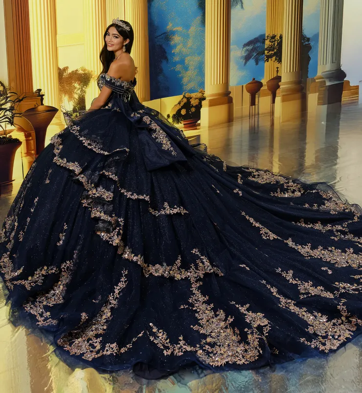 PR30221 #1 default Navy Blue/Antique Gold backface vertical picture