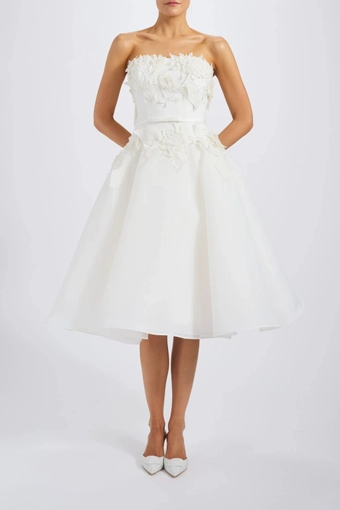 Amsale Little White Dress #LW255 #0 default frontface vertical thumbnail