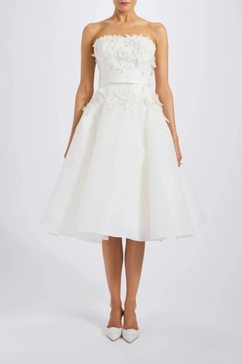 Amsale Little White Dress #LW255 #3 frontface vertical thumbnail