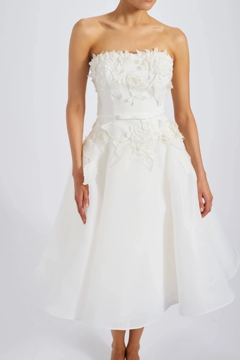 Amsale Little White Dress #LW255 #2 frontface vertical thumbnail