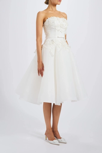 Amsale Little White Dress #LW255 #1 frontface vertical thumbnail