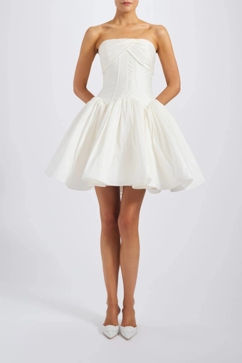 Amsale Little White Dress #LW256 #2 frontface vertical thumbnail