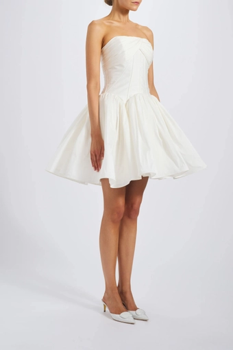 Amsale Little White Dress #LW256 #1 frontface vertical thumbnail