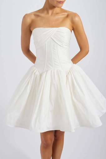 Amsale Little White Dress #LW256 #4 frontface vertical cropped thumbnail