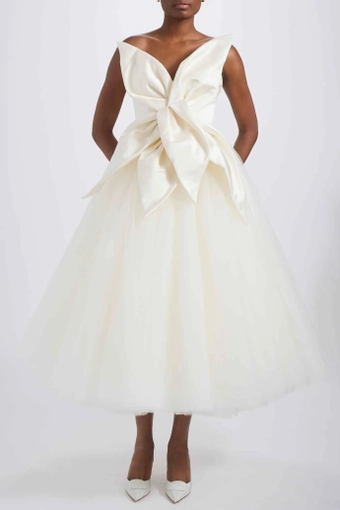 Amsale Little White Dress #LW257 #0 default frontface vertical thumbnail