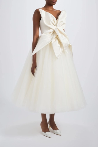 Amsale Little White Dress #LW257 #1 frontface vertical thumbnail