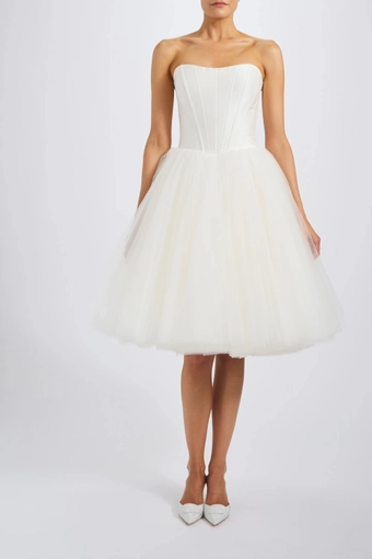 Amsale Little White Dress #LW258 #0 default frontface vertical thumbnail