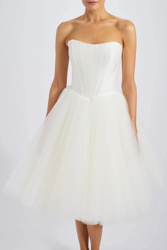 Amsale Little White Dress #LW258 #4 frontface vertical cropped thumbnail