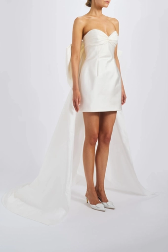 Amsale Little White Dress #LW260 #1 frontface vertical thumbnail