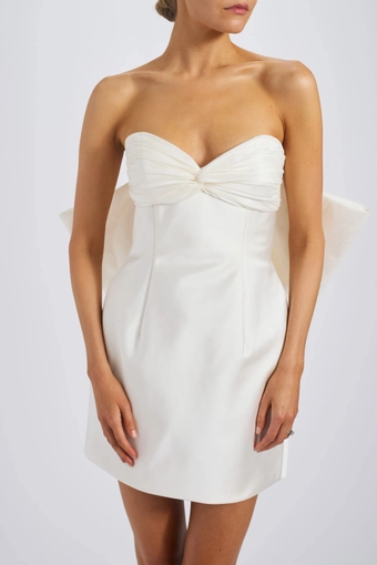 Amsale Little White Dress #LW260 #4 frontface vertical cropped thumbnail