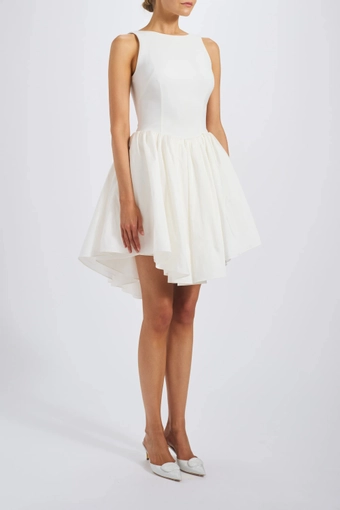 Amsale Little White Dress #LW267 #1 frontface vertical thumbnail