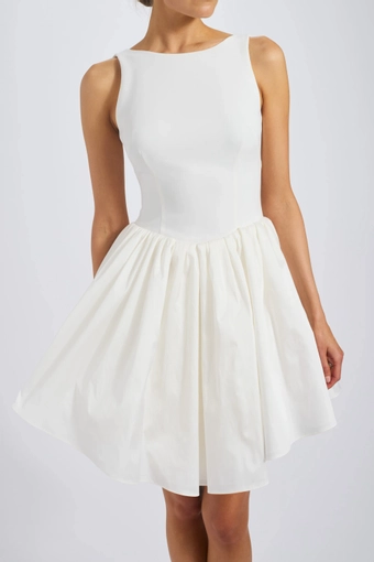 Amsale Little White Dress #LW267 #4 frontface vertical cropped thumbnail