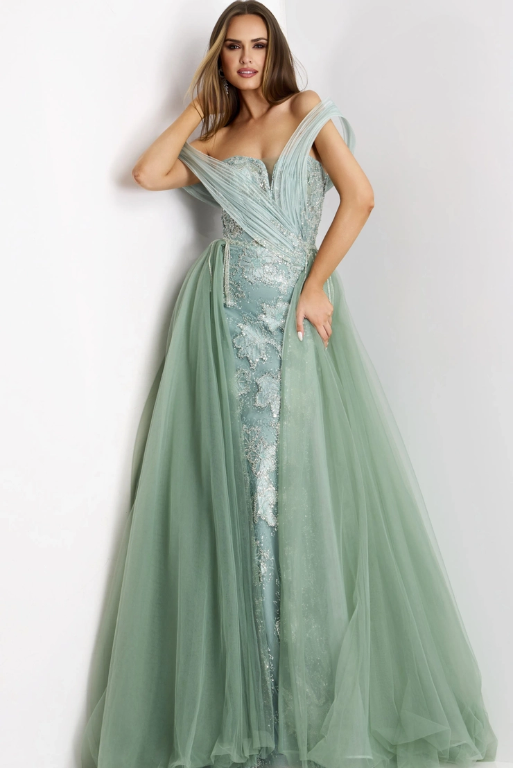Jovani Style #44591 #0 default Sage frontface vertical picture