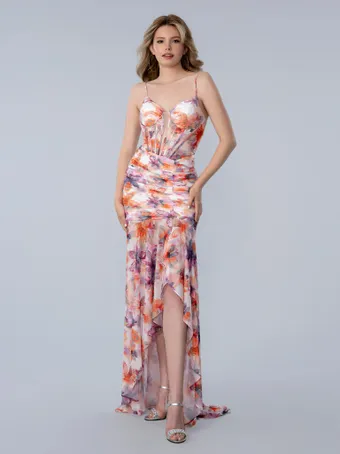 Stella Couture 26149   Elegant Hi-Lo Gown with Ruched Bodice & Skirt #0 default frontface vertical thumbnail