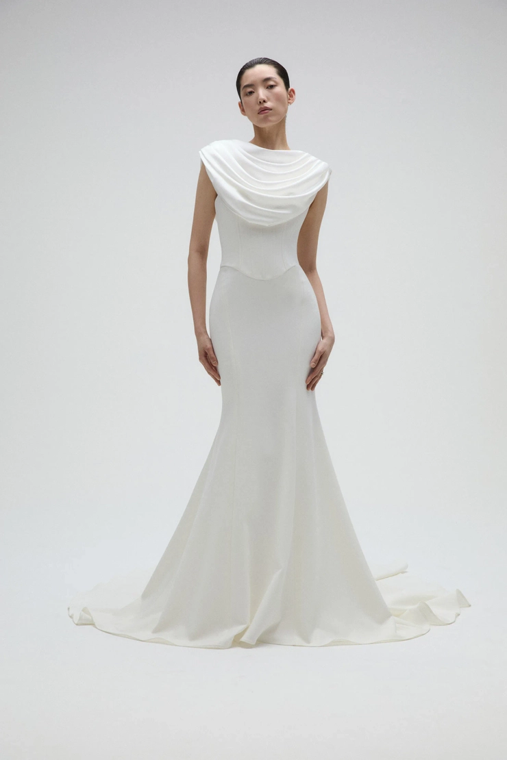 off the rack evening dresses Oakleigh Timeless Off the Shoulder Ruched Slit Satin Formal Dresses, Fuchsia