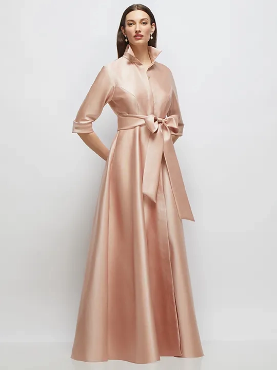 after six bridesmaid dresses Satin Bow Back Pleated Skirt Mini Dress main image 0
