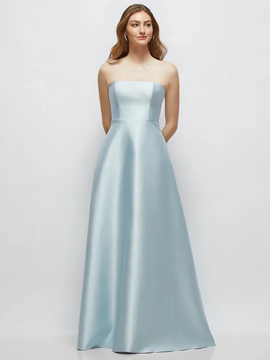 Alfred Sung D882 Radiant Strapless Bridesmaid A-line with Pockets